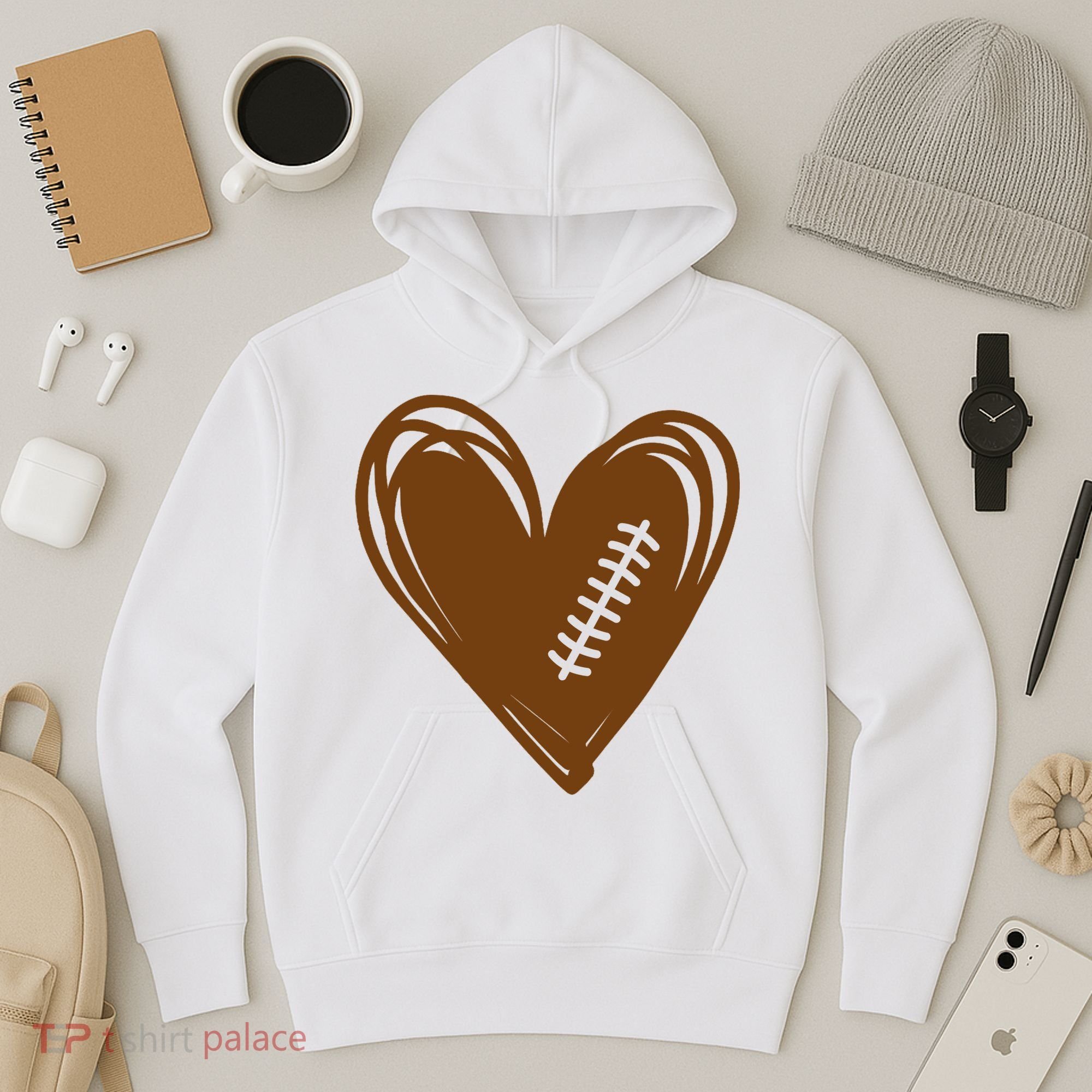 Football Heart Sport Lover Hoodie