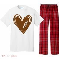 Football Heart Sport Lover Pajama Set thumb 0