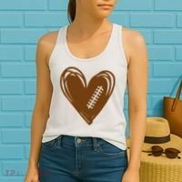 Football Heart Sport Lover Women's Tank Top thumb 2