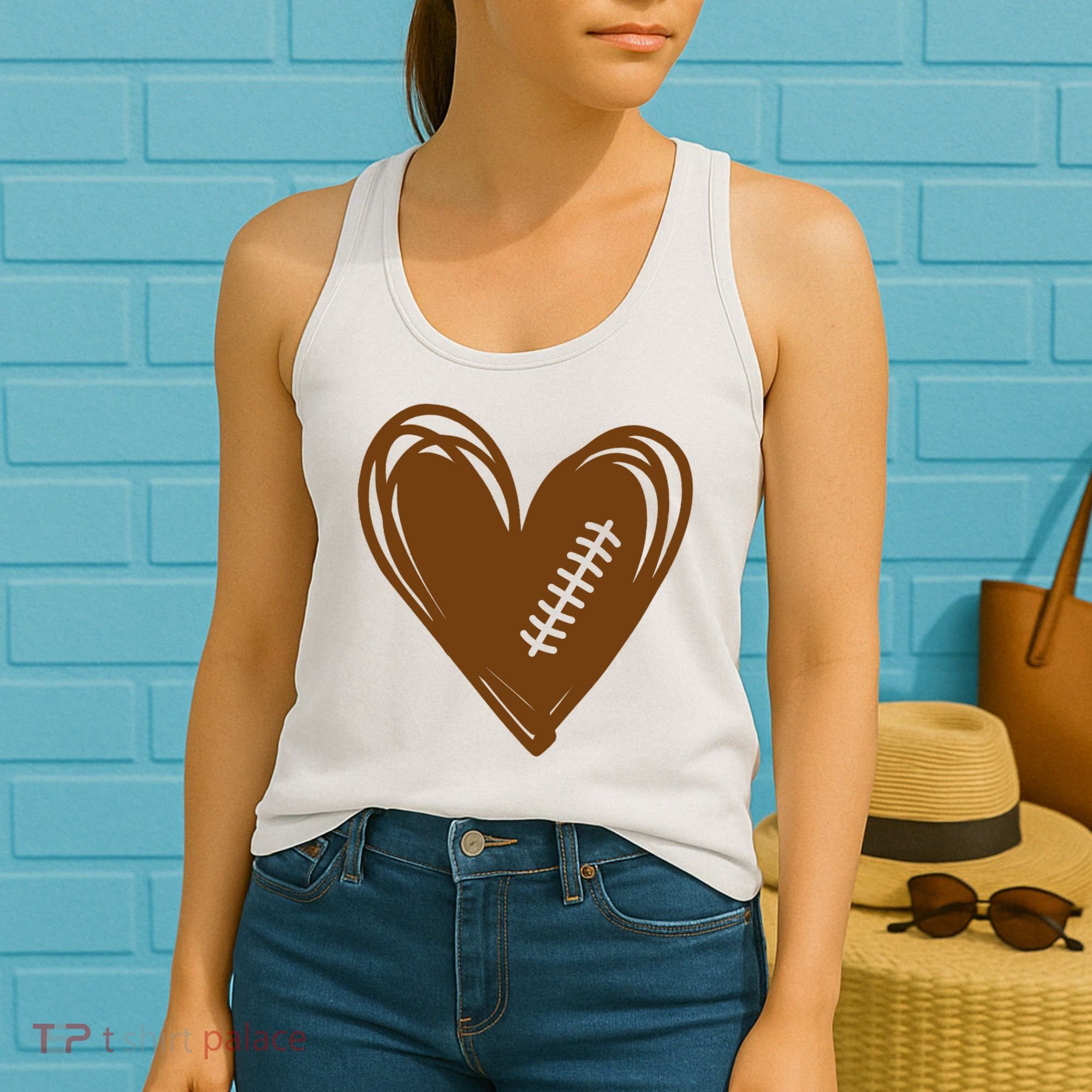 Football Heart Sport Lover Women's Tank Top