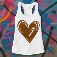 Football Heart Sport Lover Women's Tank Top thumb 3