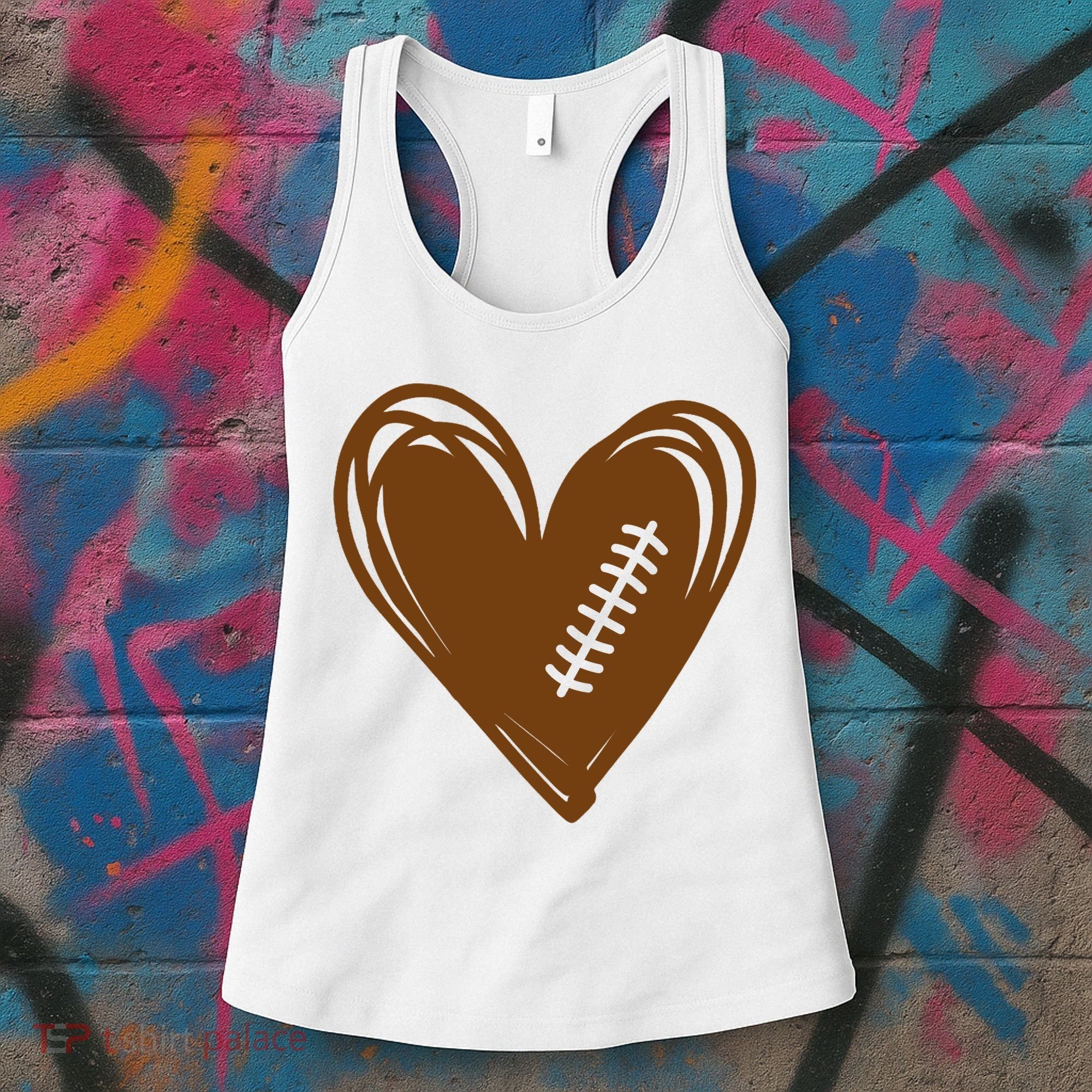 Football Heart Sport Lover Women's Tank Top