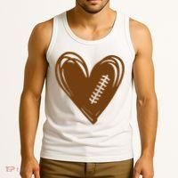 Football Heart Sport Lover Tank Top thumb 3