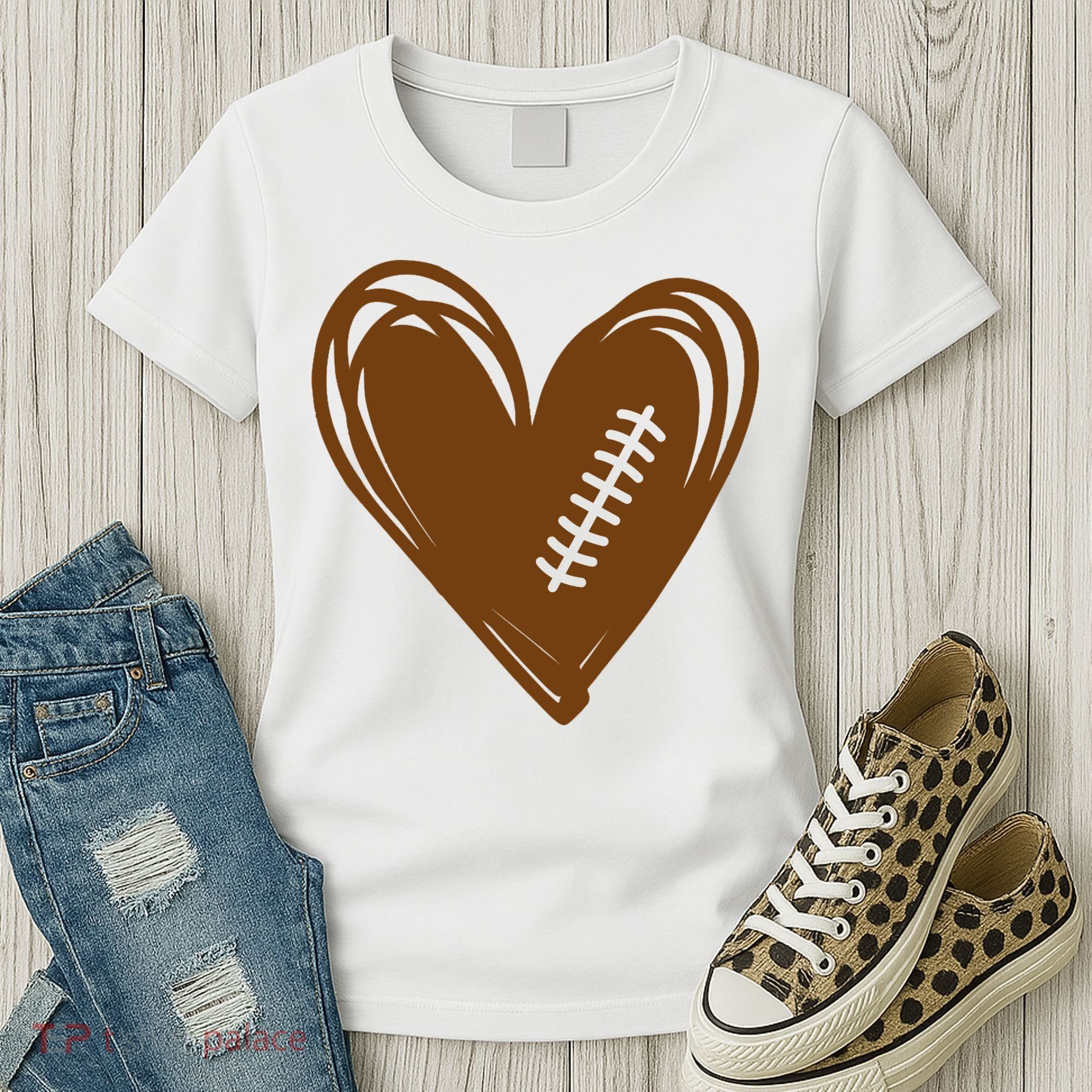 Football Heart Sport Lover Women's T-Shirt