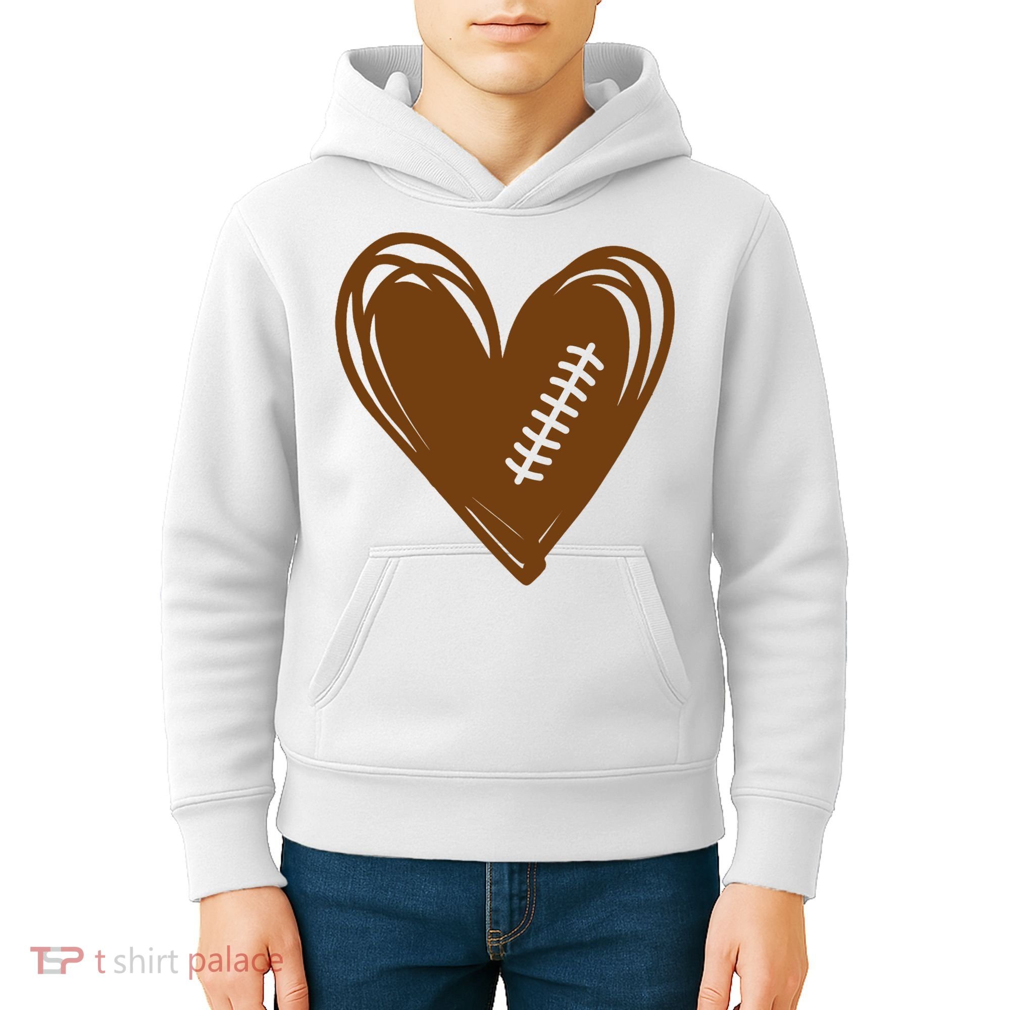Football Heart Sport Lover Kids Hoodie