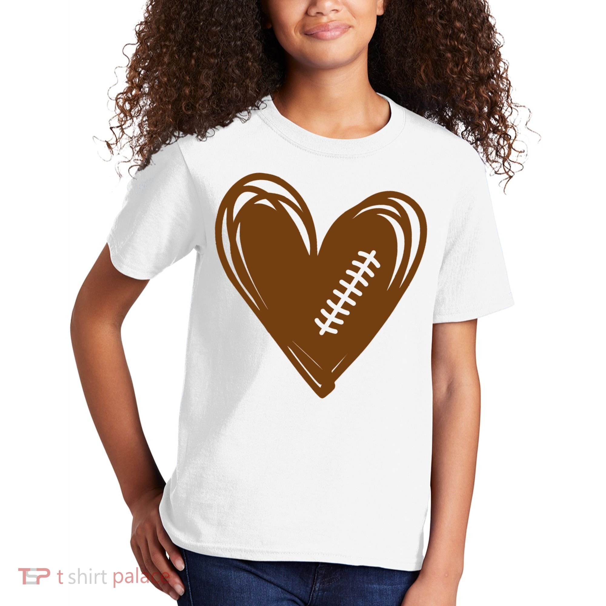 Football Heart Sport Lover Kids T-Shirt