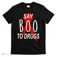 Funny Halloween Say Boo To Drugs Awareness Red Ribbon T-Shirt thumb 0