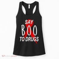 Funny Halloween Say Boo To Drugs Awareness Red Ribbon Women's Tank Top thumb 0