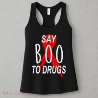 Funny Halloween Say Boo To Drugs Awareness Red Ribbon Women's Tank Top thumb 3
