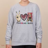Funny Halloween Shirts, Peace Love Voodoo Women's Sweatshirt thumb 0