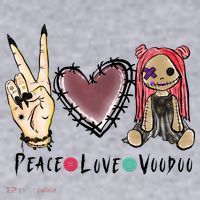 Funny Halloween Shirts, Peace Love Voodoo Women's Sweatshirt thumb 2