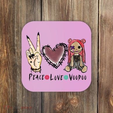 Funny Halloween Shirts, Peace Love Voodoo Coaster