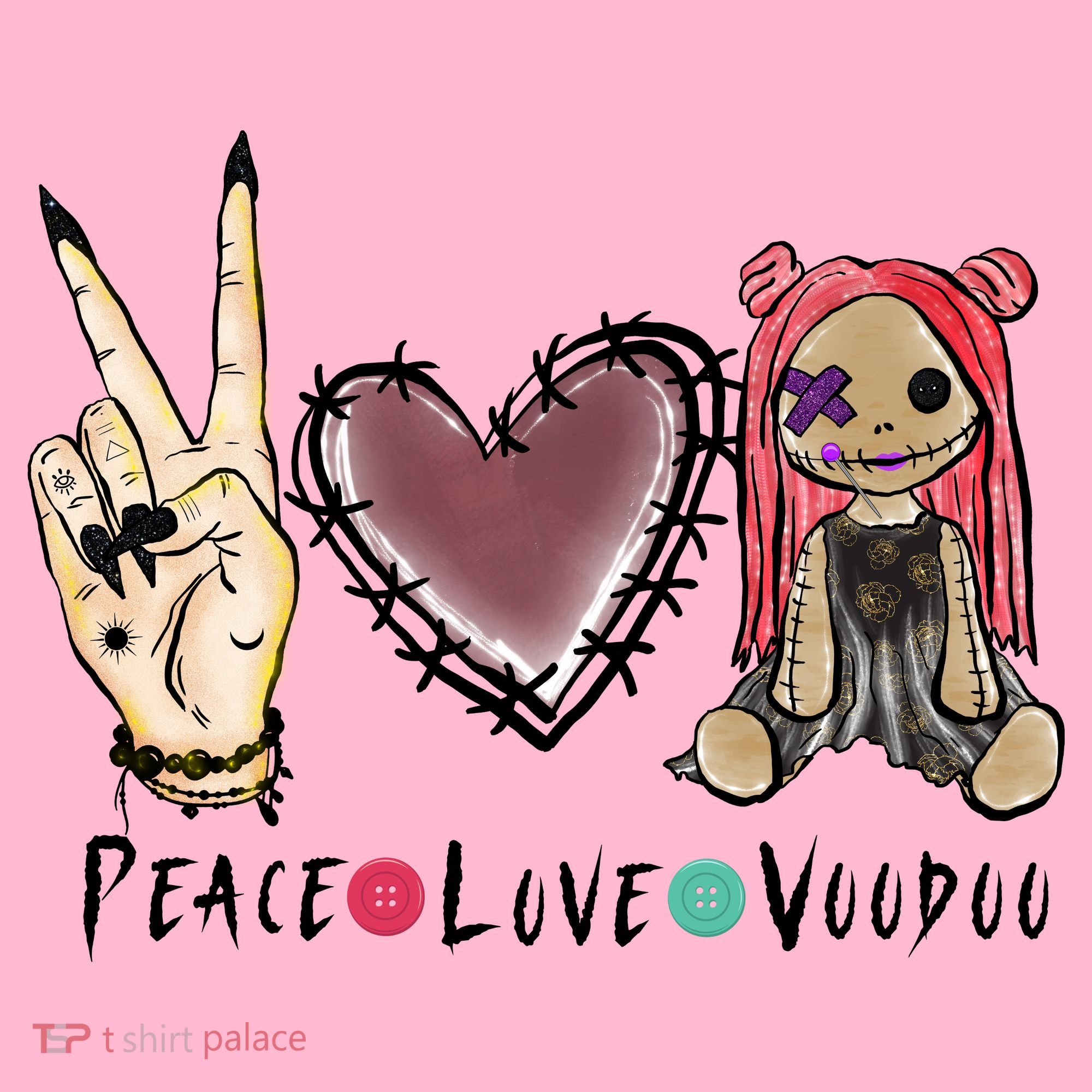 Funny Halloween Shirts, Peace Love Voodoo Coaster