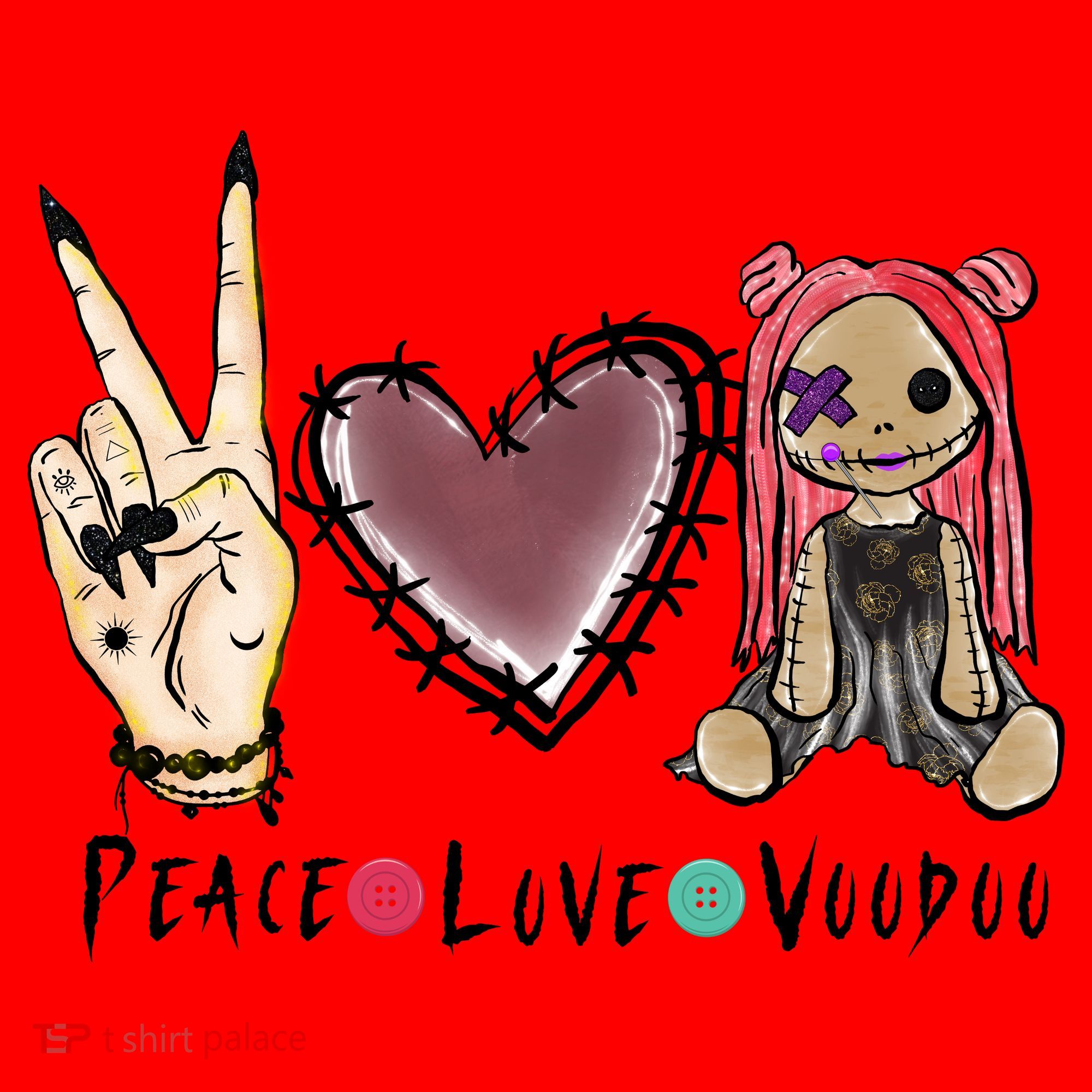 Funny Halloween Shirts, Peace Love Voodoo Santa Hat