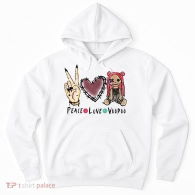 Funny Halloween Shirts, Peace Love Voodoo Hoodie