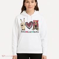 Funny Halloween Shirts, Peace Love Voodoo Hoodie thumb 5