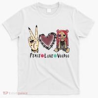 Funny Halloween Shirts, Peace Love Voodoo T-Shirt thumb 0