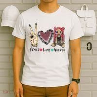 Funny Halloween Shirts, Peace Love Voodoo T-Shirt thumb 6