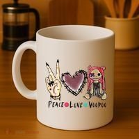 Funny Halloween Shirts, Peace Love Voodoo Coffee Mug thumb 4