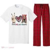 Funny Halloween Shirts, Peace Love Voodoo Pajama Set thumb 0