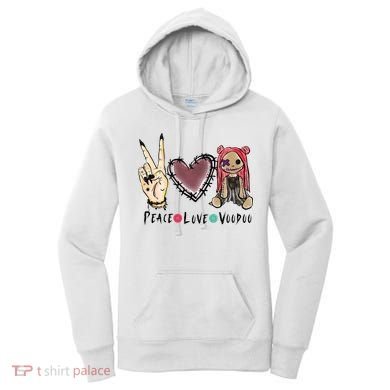 Funny Halloween Shirts, Peace Love Voodoo Women's Hoodie