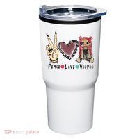 Funny Halloween Shirts, Peace Love Voodoo Tumbler thumb 0