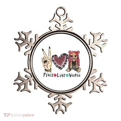 Funny Halloween Shirts, Peace Love Voodoo Ornament