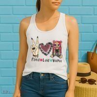 Funny Halloween Shirts, Peace Love Voodoo Women's Tank Top thumb 2