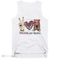 Funny Halloween Shirts, Peace Love Voodoo Tank Top thumb 0