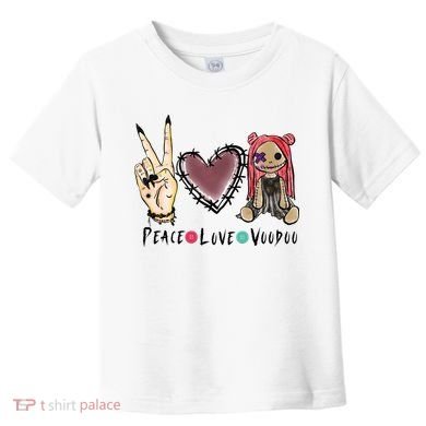 Funny Halloween Shirts, Peace Love Voodoo Toddler T-Shirt