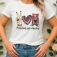 Funny Halloween Shirts, Peace Love Voodoo Women's T-Shirt thumb 2