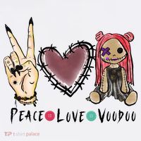 Funny Halloween Shirts, Peace Love Voodoo Kids Sweatshirt thumb 2
