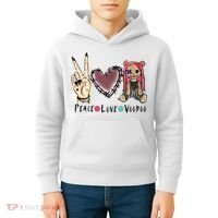 Funny Halloween Shirts, Peace Love Voodoo Kids Hoodie thumb 4