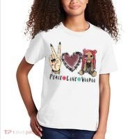 Funny Halloween Shirts, Peace Love Voodoo Kids T-Shirt thumb 2