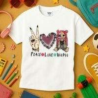 Funny Halloween Shirts, Peace Love Voodoo Kids T-Shirt thumb 3