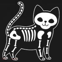 Funny Halloween Skeleton Cat Kitty Costume Skull Cat Ornament thumb 1