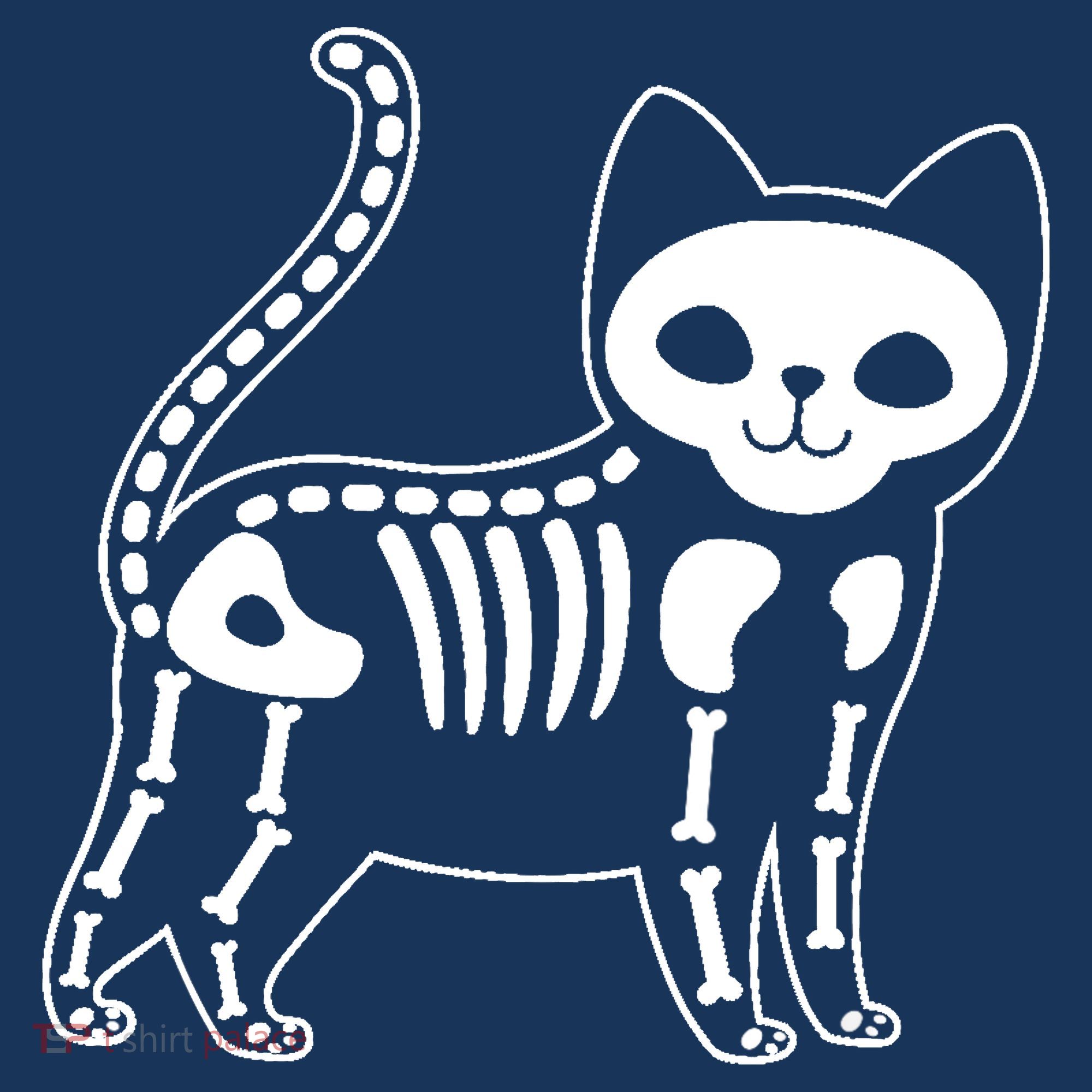 Funny Halloween Skeleton Cat Kitty Costume Skull Cat USA-Made Doggie Bandana