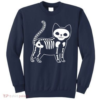 Funny Halloween Skeleton Cat Kitty Costume Skull Cat Sweatshirt