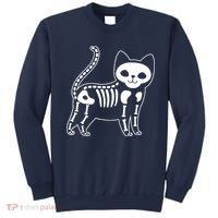 Funny Halloween Skeleton Cat Kitty Costume Skull Cat Sweatshirt thumb 0