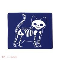 Funny Halloween Skeleton Cat Kitty Costume Skull Cat Mousepad thumb 0