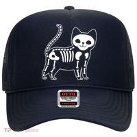 Funny Halloween Skeleton Cat Kitty Costume Skull Cat Hat thumb 0