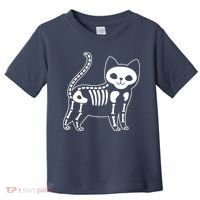 Funny Halloween Skeleton Cat Kitty Costume Skull Cat Toddler T-Shirt thumb 0