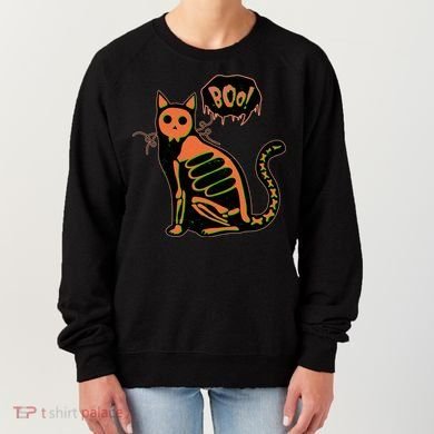 Funny Halloween Skeleton Cat Women's Sweatshirt