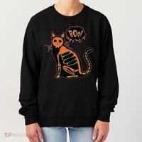 Funny Halloween Skeleton Cat Women's Sweatshirt thumb 0