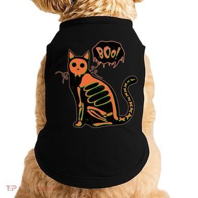 Funny Halloween Skeleton Cat Doggie Tank