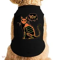 Funny Halloween Skeleton Cat Doggie Tank thumb 0
