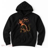 Funny Halloween Skeleton Cat Hoodie thumb 0