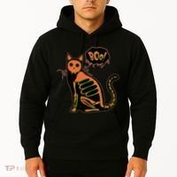 Funny Halloween Skeleton Cat Hoodie thumb 2