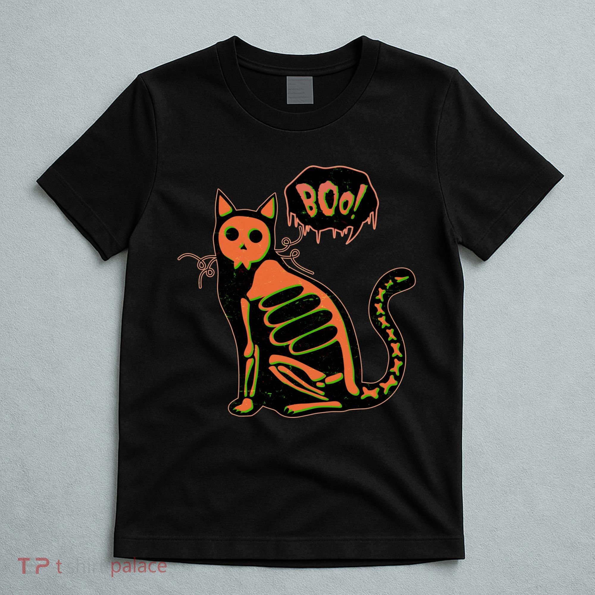 Funny Halloween Skeleton Cat T-Shirt