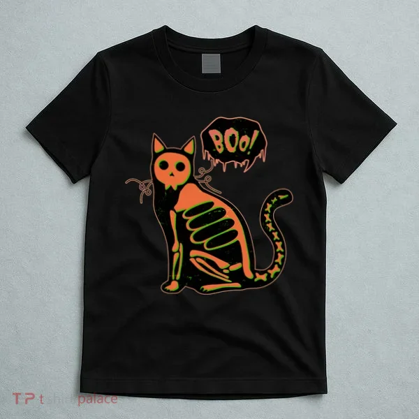 Funny Halloween Skeleton Cat T-Shirt
